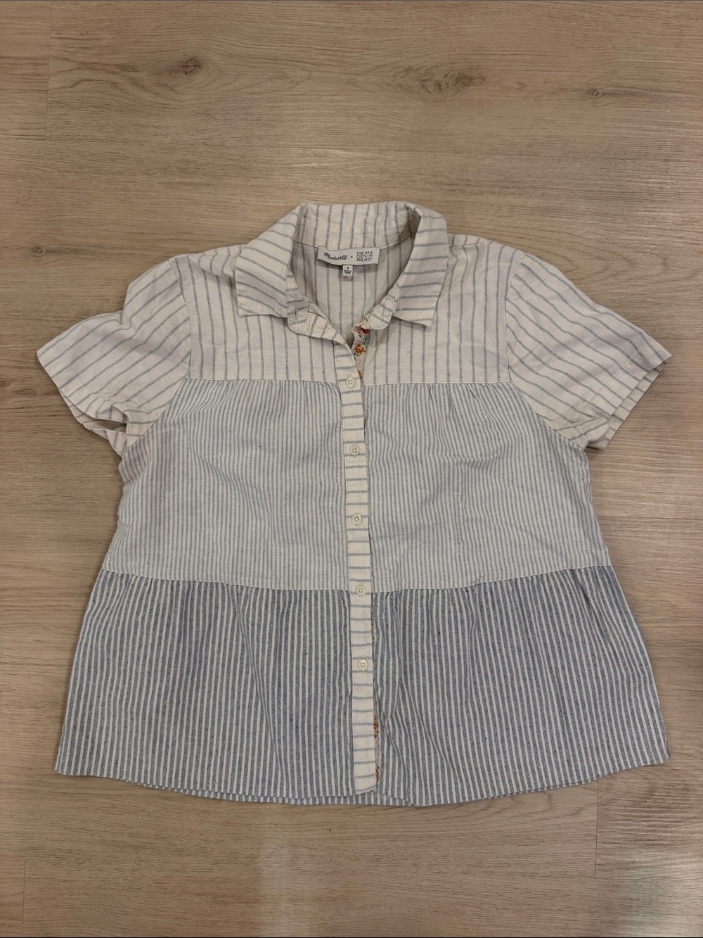Madewell Small Striped Button-Front Shirt - Blue & White